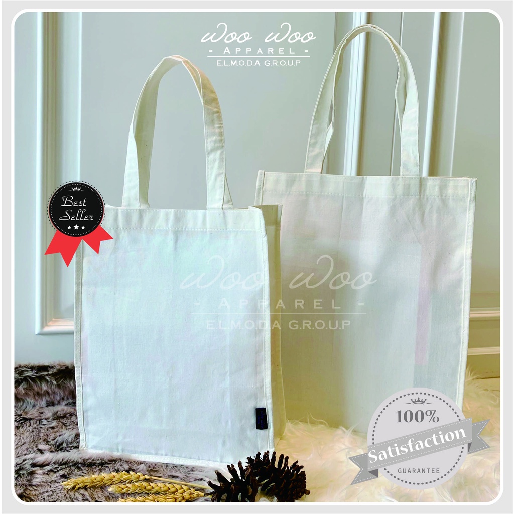 Totebag Blacu Tebal Polosan - Only White Color