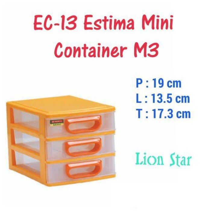 Lion Star EC 13 Estima Mini Container M3 Laci Plastik 