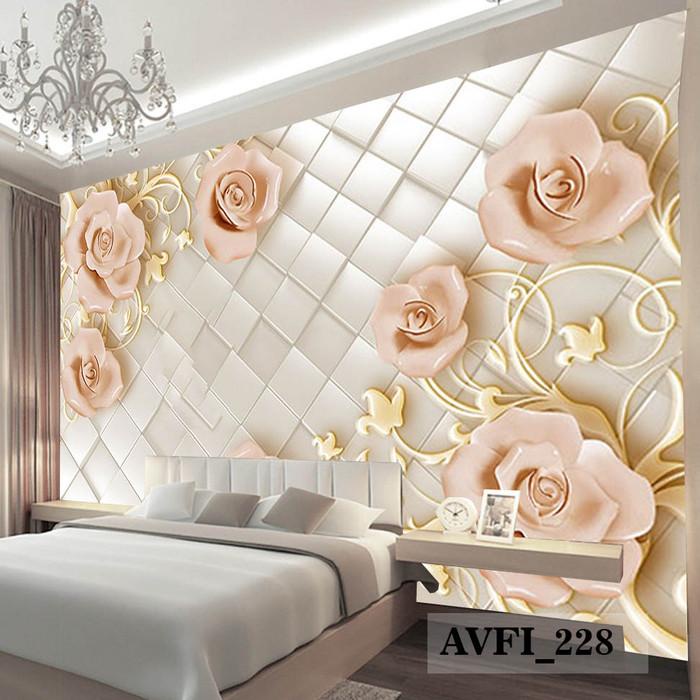 Byog | Harga Diskon Wallpaper Custom Bunga 3D Mewah-Wallpaper Custom Murah