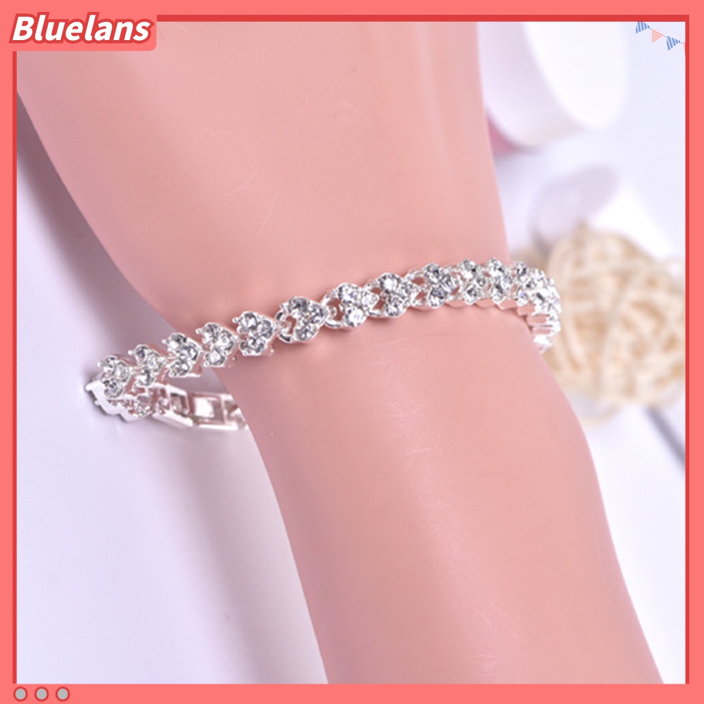 Gelang Bangle Adjustable Aksen Berlian Imitasi Untuk Wanita
