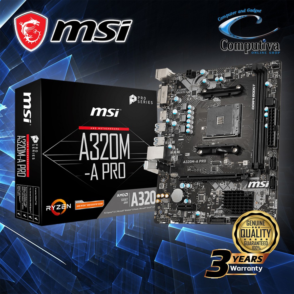 MSI A320M-A PRO (AM4, A320, DDR4)