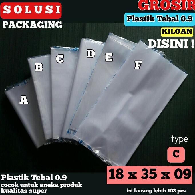 PLASTIK TEBAL KILOAN TIPE C 18X35 CM UNTUK KEMASAN ANEKA PRODUK
