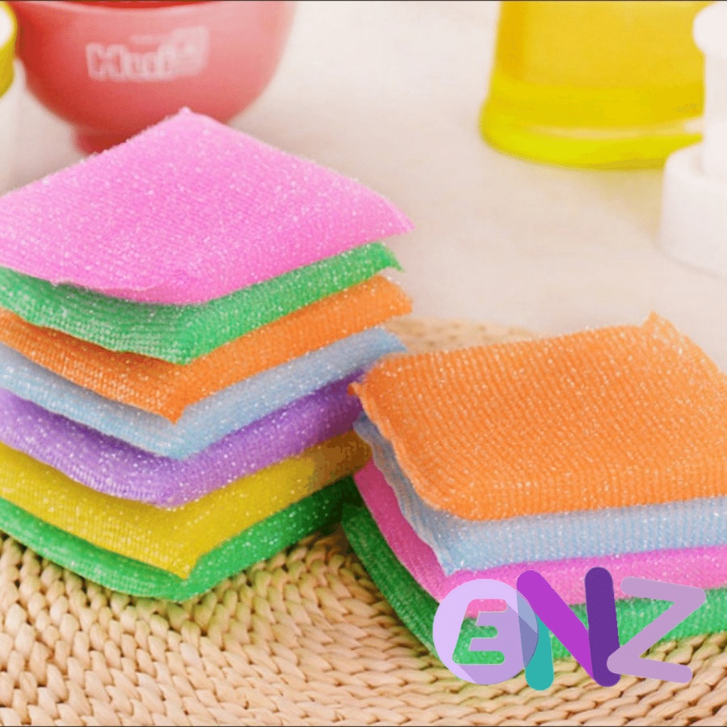 ENZ ® Spons Spon Dapur Alat Pembersih Mencuci Piring Sabut Gosok Sponge Pad Sikat Cuci Piring 1181