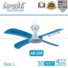 Ceiling Fan Heli Fan Kipas Gantung Arashi Helifan 4 Baling 5 Baling 15W 20W 30W 40W