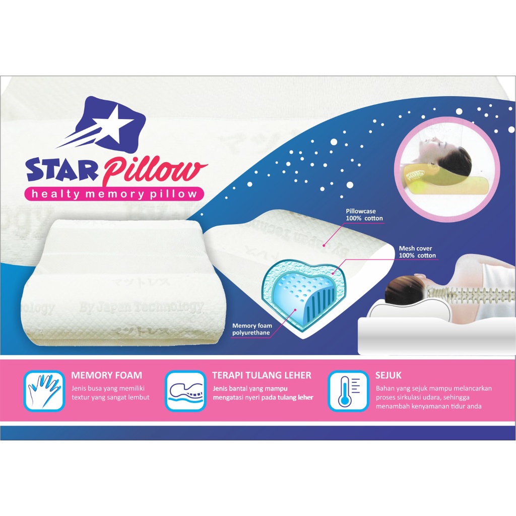 Bantal Memory Foam Kesehatan Leher dan Kepala terapi 50x35