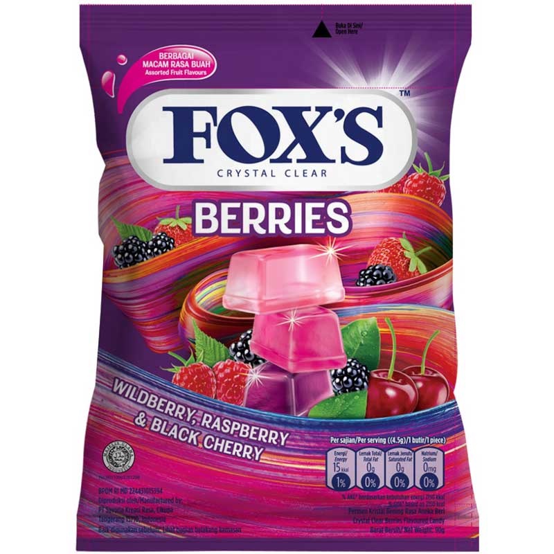 

FOX'S Crystal Clear Permen Berries 90 g ACCJKT