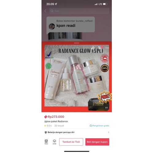 JGLOW PAKET RADIANCE /SKINCARE BPOM / SKINCARE JGLOW SUPER ORIGINAL