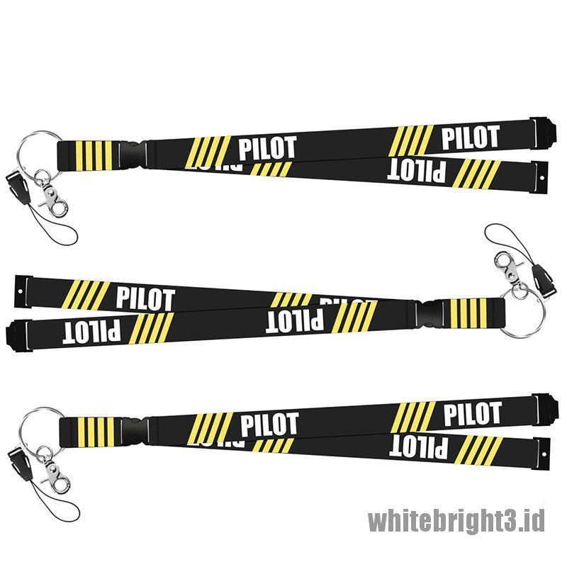 &lt; White3 &gt; Tali Lanyard Motif Tulisan remove before flight Untuk Kunci / Kartu id