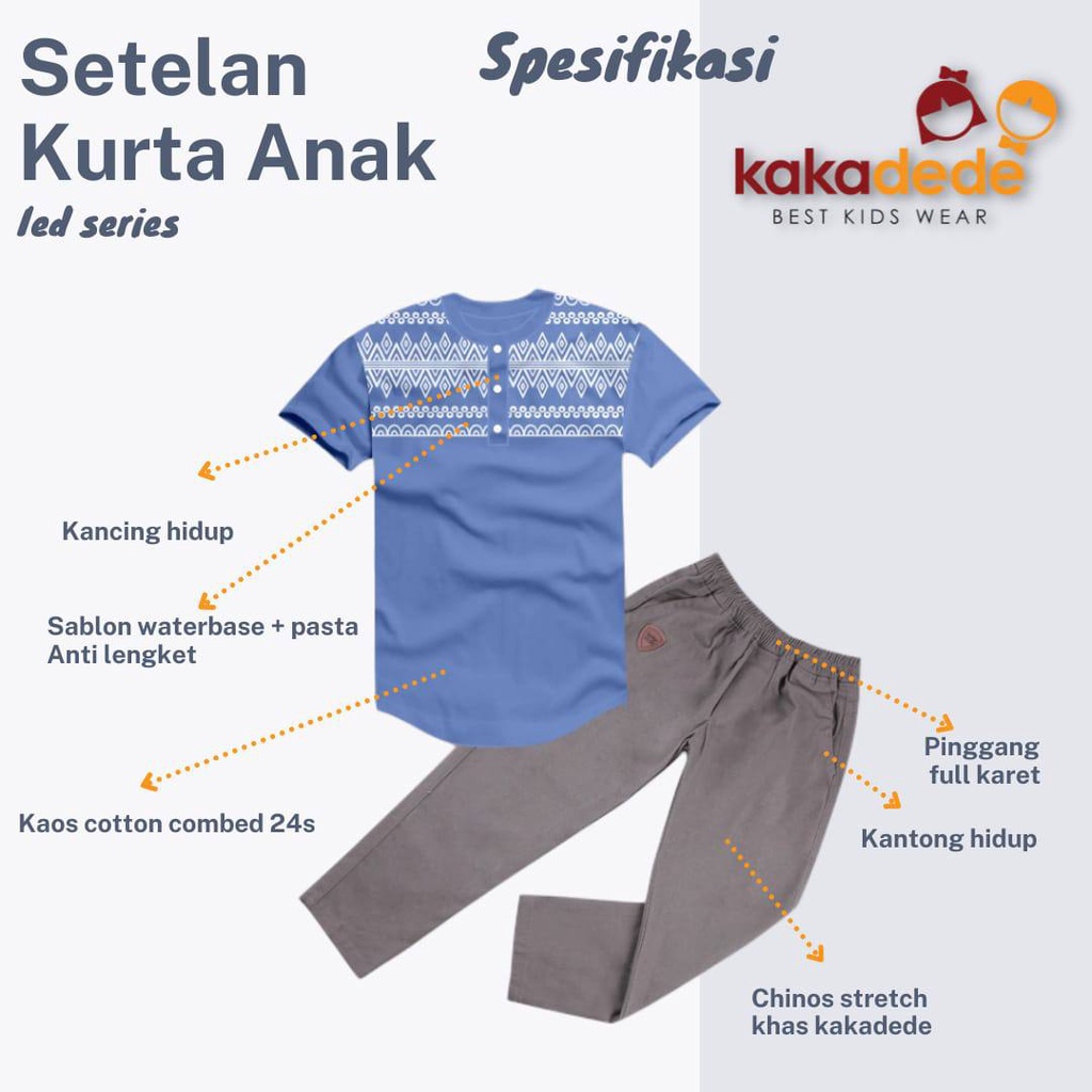 Setelan Kurta Muslim Anak Kakadede