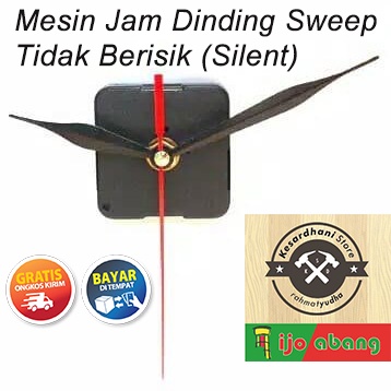 Mesin Jam Dinding Sweep Movement Silent Tidak Berisik Jalan Automatic Halus Tanpa Suara Wall Clock Machine Engine termasuk jarum mur baut komplit