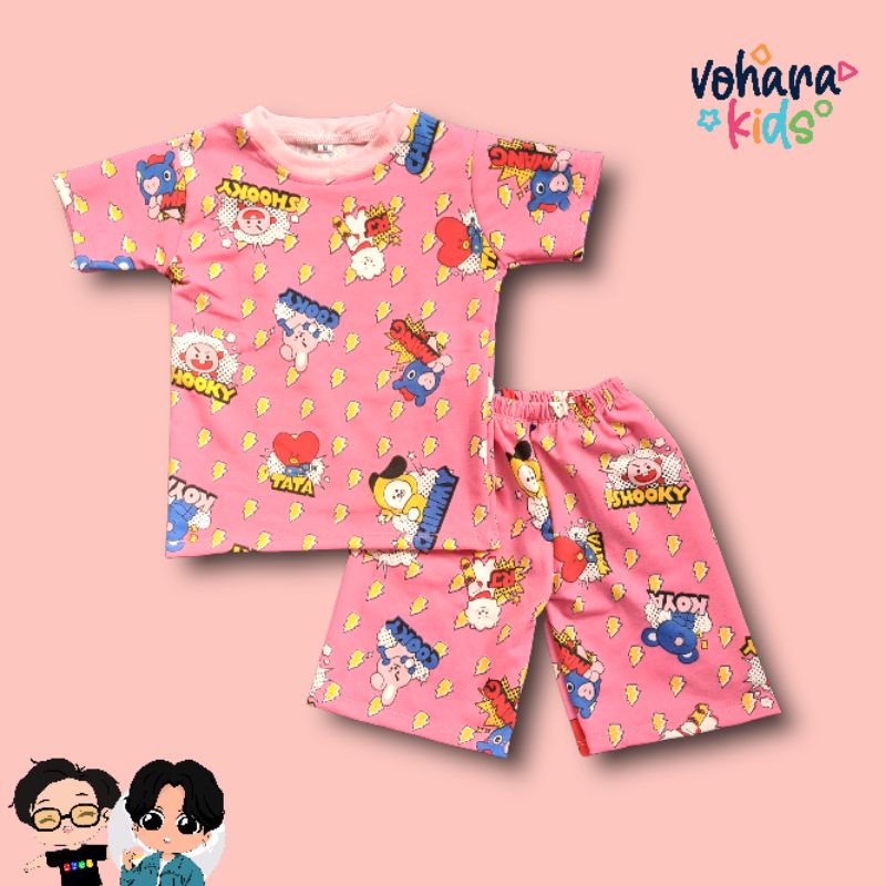 Setelan Anak BTS 1-6 tahun Setelan BAJU PENDEK CELANA PENDEK Babyterry Premium