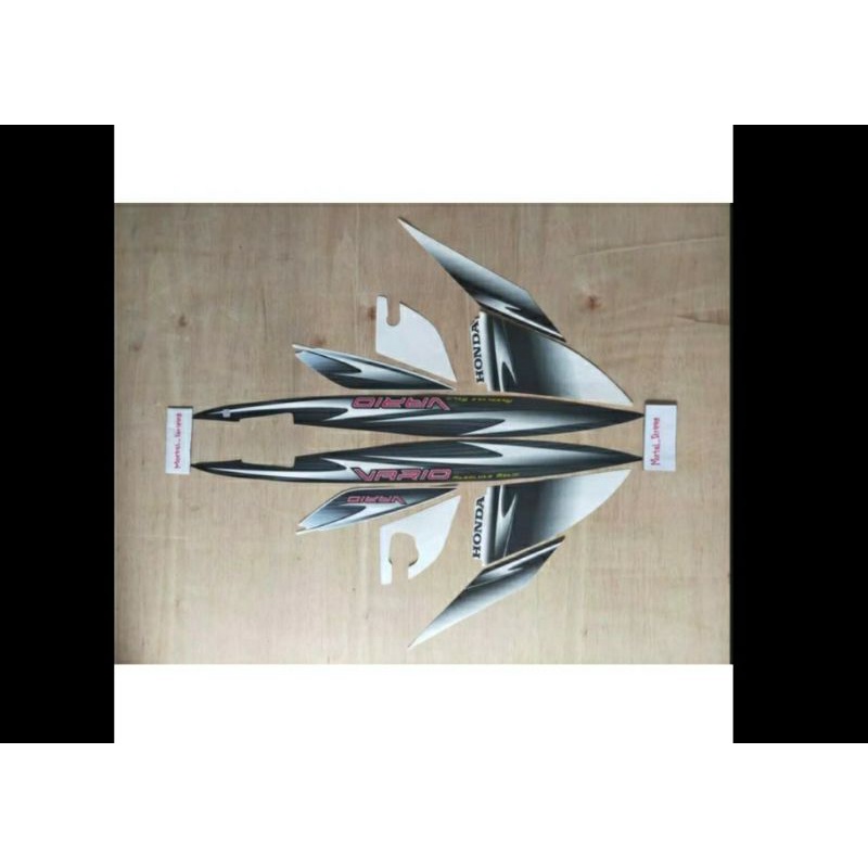 VARIO 110 KARBU 2006 2007 PUTIH HITAM STANDAR STIKER STRIPING LIS BODY BODI