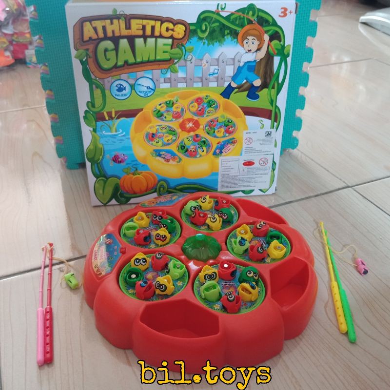 MAINAN ANAK LAKI LAKI PEREMPUAN PANCING MAGNET MUSIK DAN LAMPU ATHLETICS GAME FISHING GAME