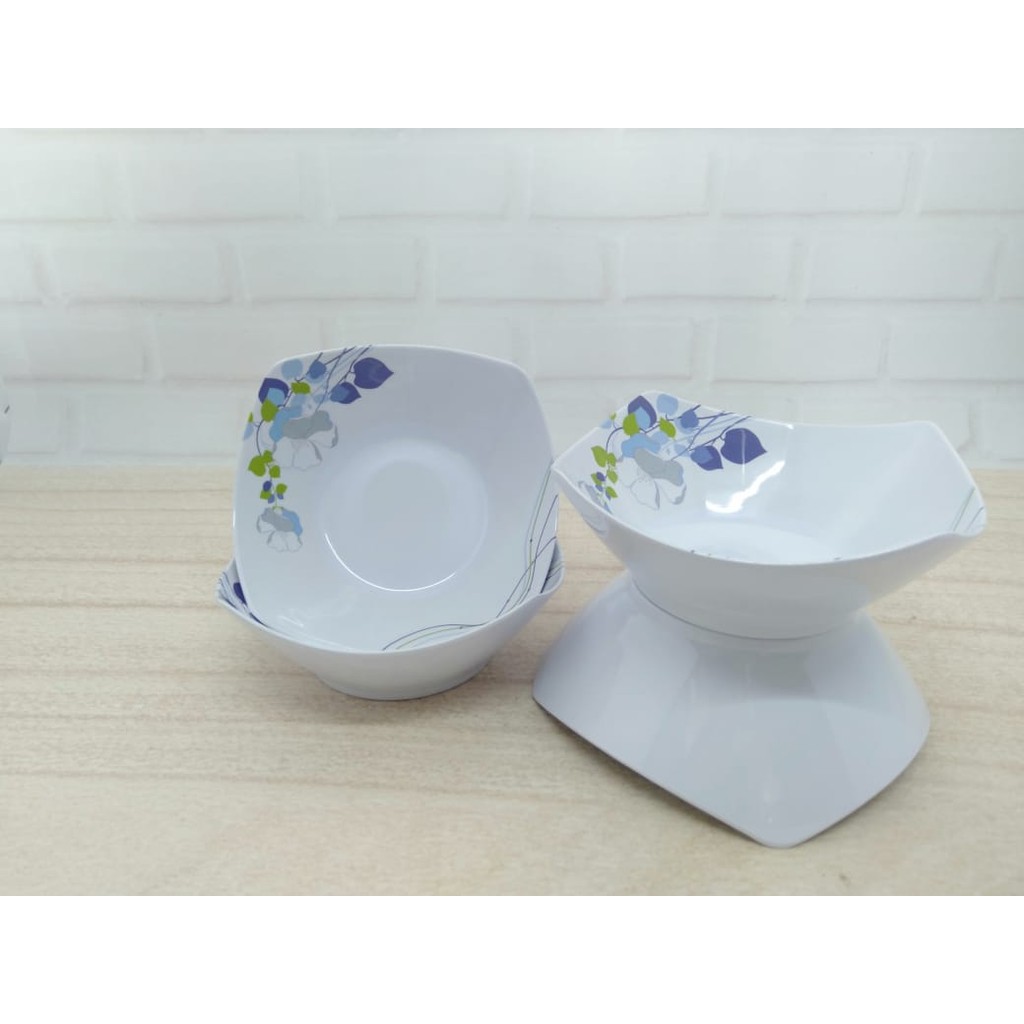 Mangkok Melamin Mapion Vanda Blooming blue