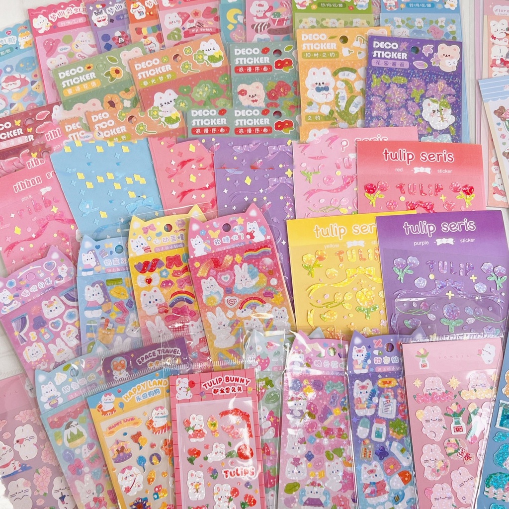 60 / 101 / 137 / 172 PCS / Set Stiker Kartu Goo Motif Kartun Gaya Korea Untuk Dekorasi