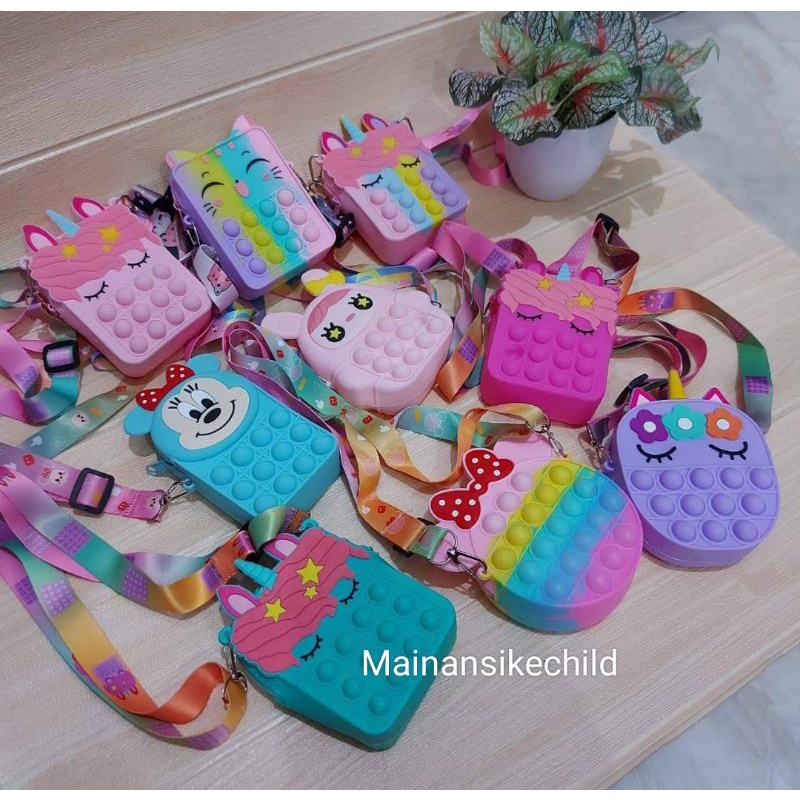 Tas Pot It Anak Selempang Mini Jelly Sling Bag Lucu