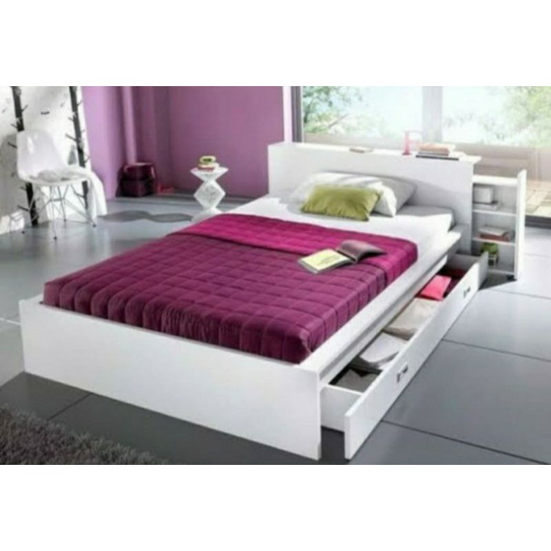 dipan ranjang tempat tidur laci kayu hpl custom 160x200 custom springbed