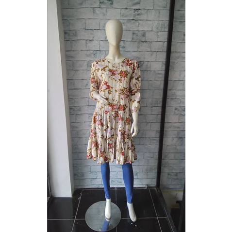 Ako Jeans | Tunik/Dress Cream Flower AKO | Kode - 13-0113