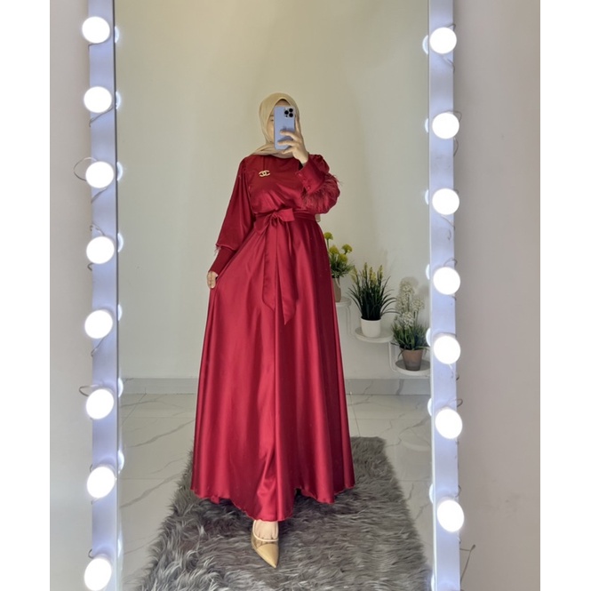 dres soft satin silk bulu