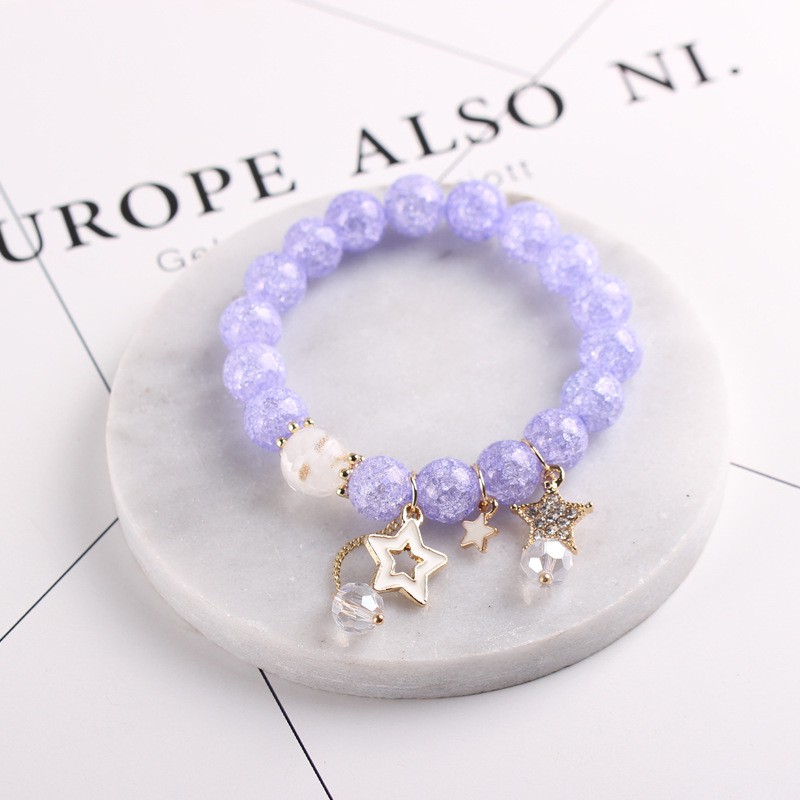 Aksesoris Gelang Beads Korea Charm Bracelet LW005 Purple