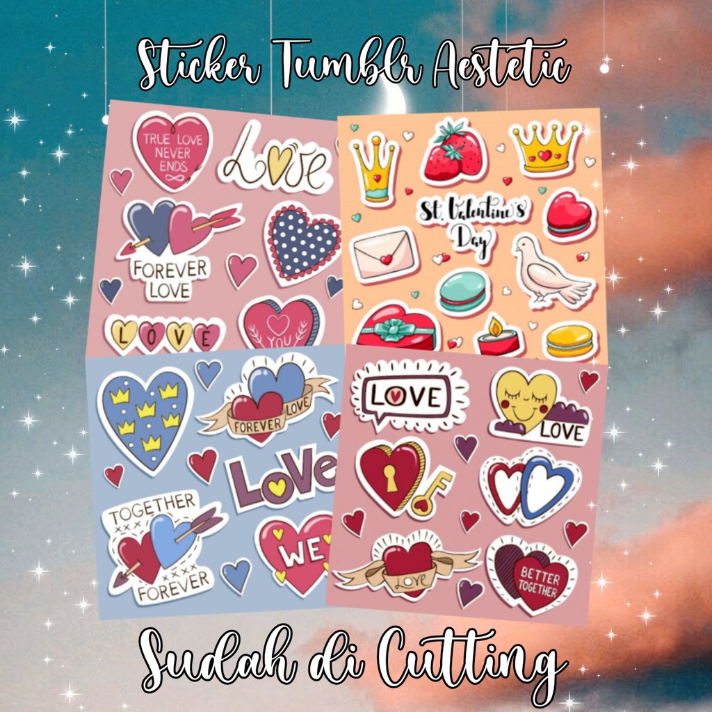 

Sticker Aesthetic Pack Stiker Aesthetic Tumblr Set by okashi store