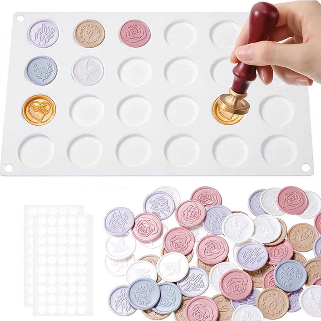 LANFY 24-Cavity Wax Seal Stamp Waxing Mould Pad Lolly Mold Scrapbooking Silicone DIY Craft Adhesive Mat