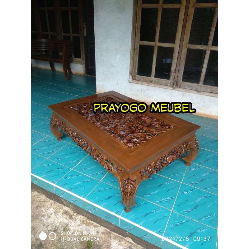 meja tamu ketapang opium jati murah - meja lesehan - meja kopi jati murah - meja