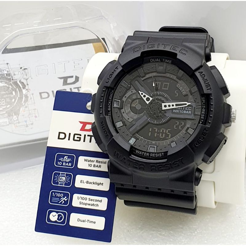 JAM TANGAN PRIA SPORTY ORIGINAL DIGITEC 2020T DOUBLE TIME WATER RESIST BEST SELLER