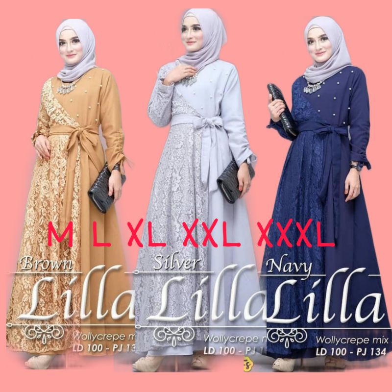 LILLA MAXI BRUKAT JUMBO [ COD ] BAYAR DITEMPAT [ GAMIS MURAH TERBARU ] SYINTAI COLLECTION