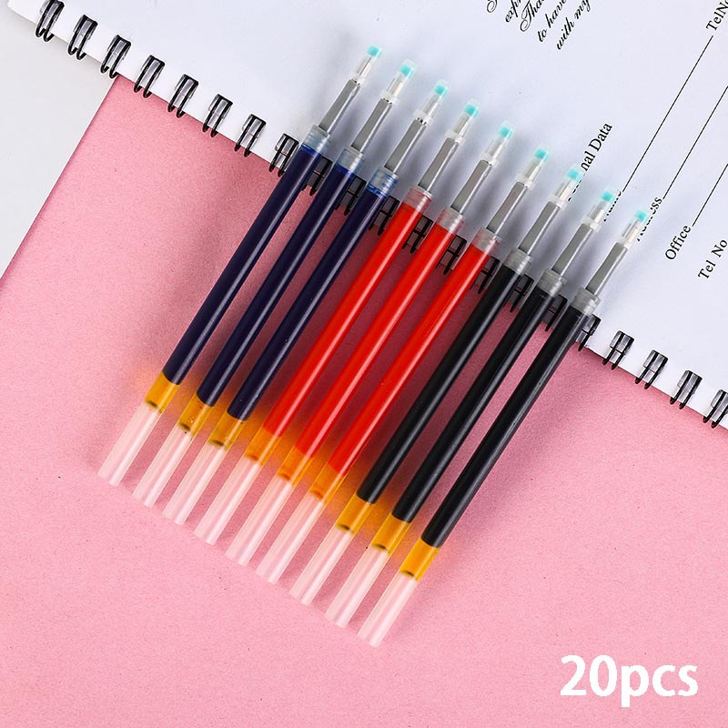 20pcs 0.5mm Press Pen Gel Pen Refill Beating Gel Pen Refill for Test Office Signature Special Gel Pen