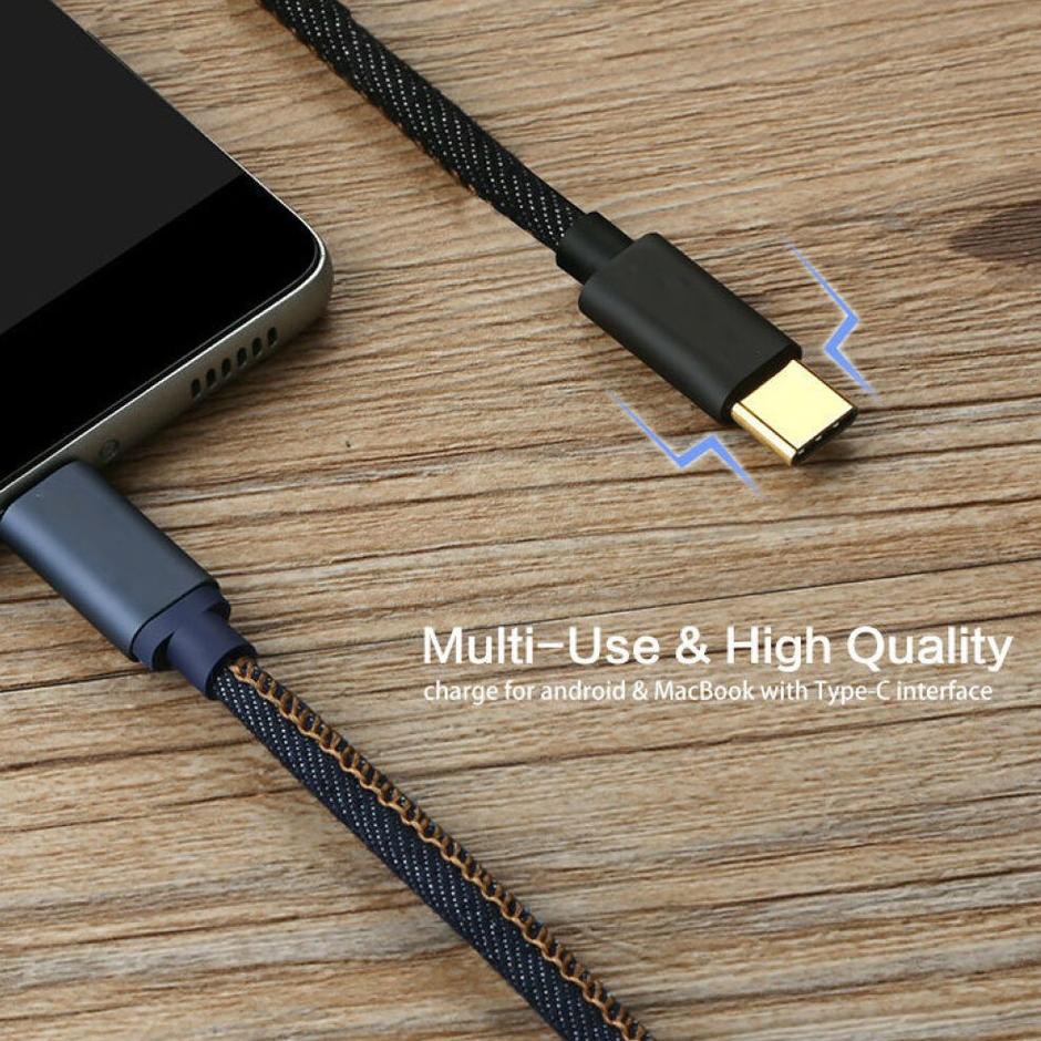 [⚠️korting✔️] Kabel data / Cable data Type-C Tipe C USB 120 JM JOYSEUS Braided Gold-plated Plug Blue