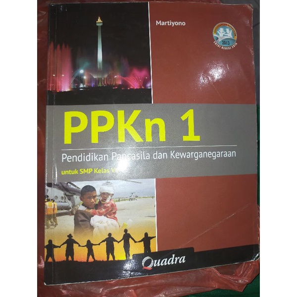 (Preloved) Buku PPKN 1Untuk SMP kelas 7 VII
Kurikulum 2013
Penerbit Quadra