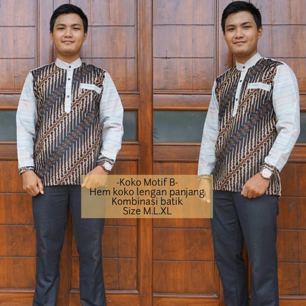 BATIK KOKO PRIA - BAJU BATIK MODEL KOKO - BAJU KOKO PRIA - KEMEJA KOKO LENGAN PANJANG - BATIK KOKO