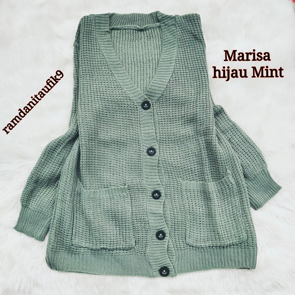 Cardi Rajut oversize - Nakara Cardigan Rajut Premium  - Cardi Rajut oversize - kardigan crop 7 gate.-MARISA HIJAU MINT