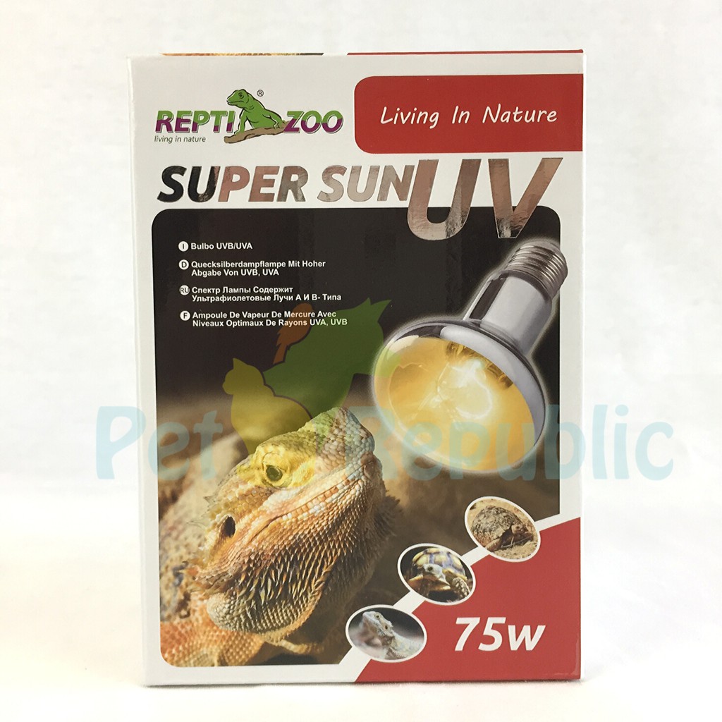 

REPTIZOO Lampu Reptil 2 in 1 Super Sun UVA/UVB