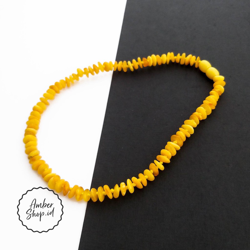 Set kalung &amp; gelang amber pereda nyeri tumbuh gigi bayi AS49- Amber Shop