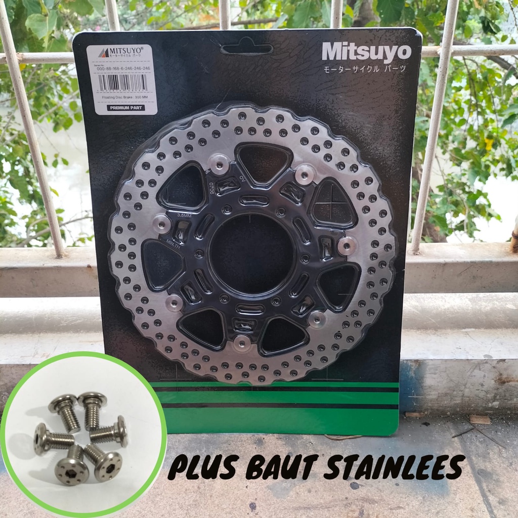 PIRINGAN CAKRAM DEPAN KLX DTRACKER 300MM PLUS BAUT STAINLEES CNC FLOATING