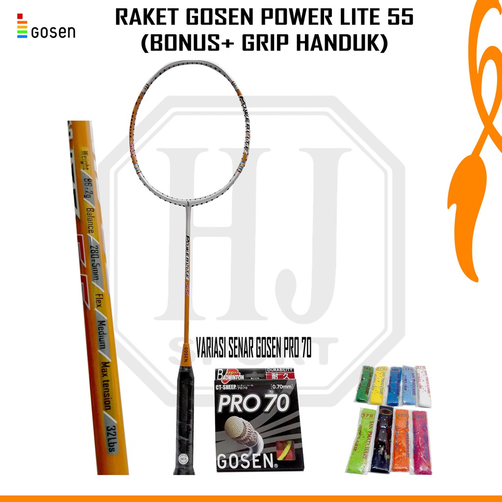 Raket Gosen Powerlite 55 Bonus Senar