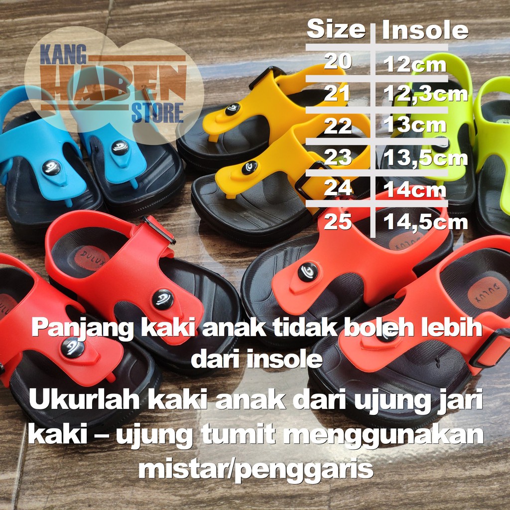 213EG Sandal Anak Bayi Jepit Tali Model Resmi Berwarna Laki Laki Perempuan Dulux