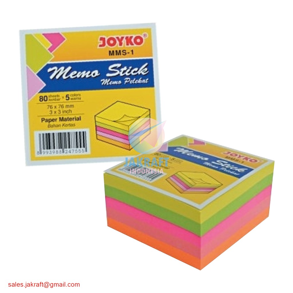 (400 Lembar) Kertas Memo Stick Tempel 5 Warna JOYKO MMS-1