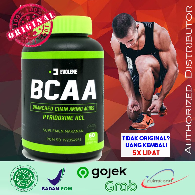 [RESMI] EVOLENE BCAA Amino Acids - BONUS MASKER & HAND SANITIZER Suplemen Fitness Gym BPOM MUI HALAL