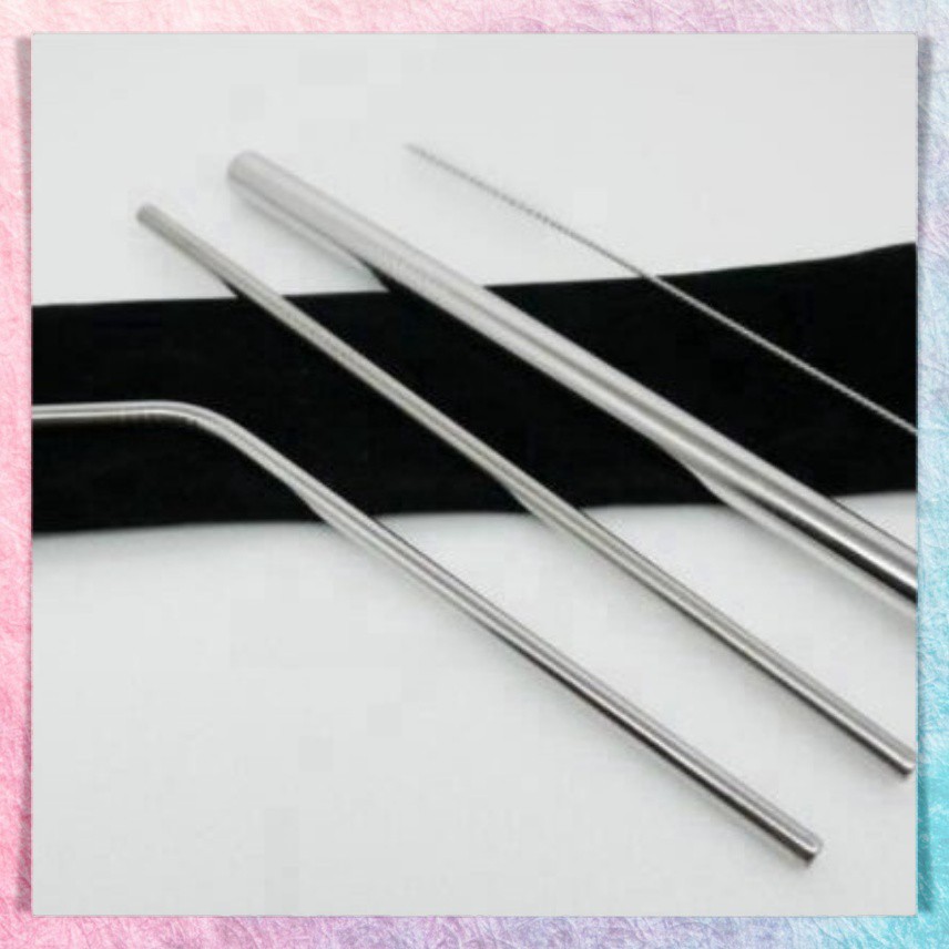 Sedotan Stainless Set | Sedotan Stainless 5 in 1 | Sedotan Stainless Steel | Reusable Straw