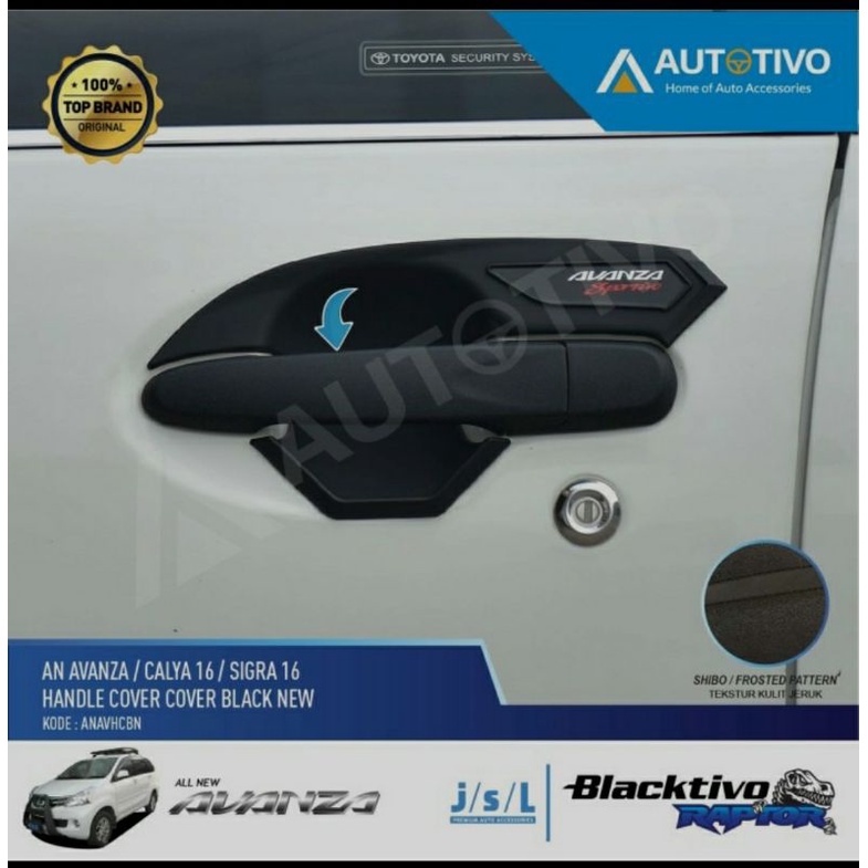Cover Pegangan Pintu Calya Handle Cover Black New