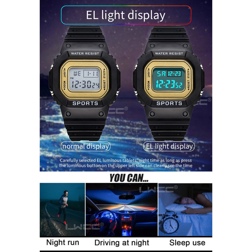 JAM TANGAN DIGITAL RUBBER PRIA WANITA GROSIR MURAH KARET SPORT LED JAM