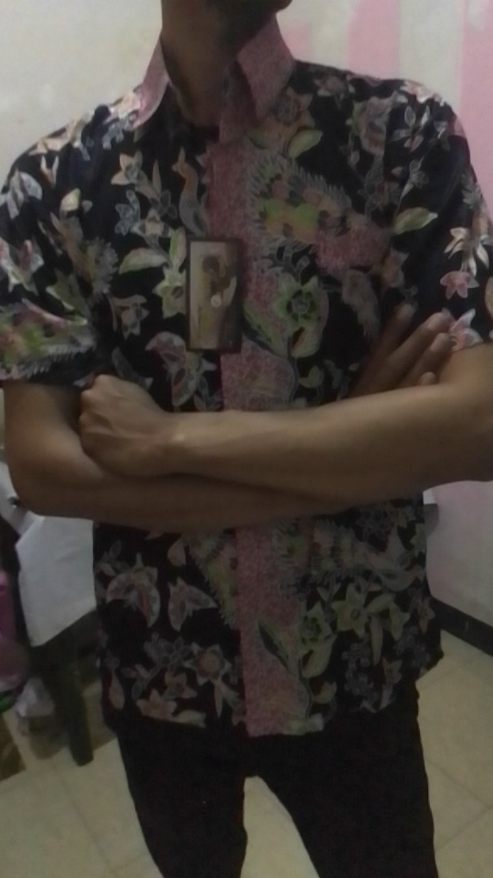 Couple Atasan Ayah Anak Ibu Batik Monokrom Semut Sarimbit Seragam Keluarga Kantori