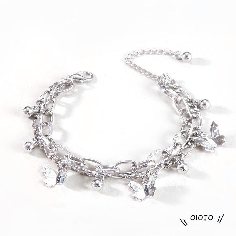 【COD】Gelang Model Butterfly Ball Rumbai Double layer