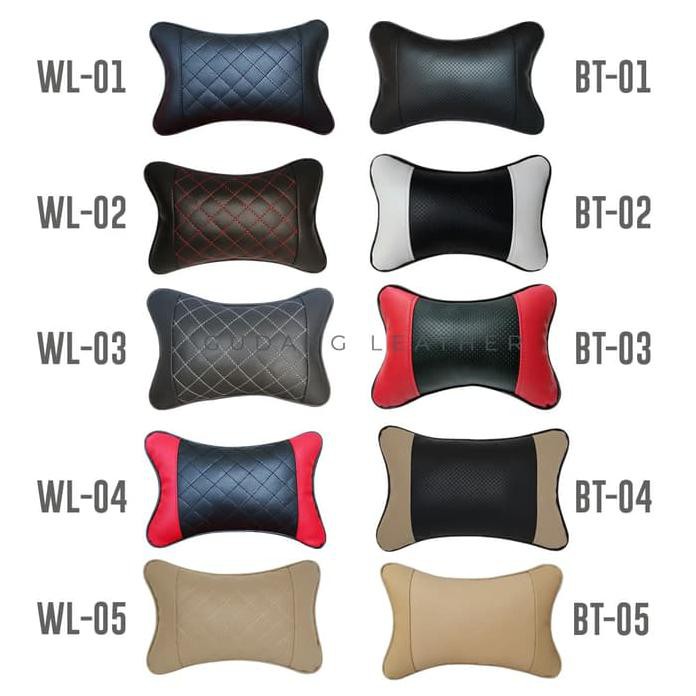 Bantal Mobil Kulit Sintetis (Bintik Hitam)