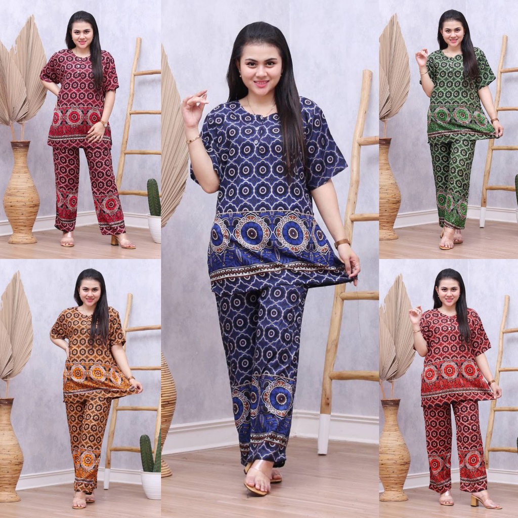 Batik Prass - Setelan Baju Tidur Busui Lengan Pendek - Piyama Batik Terbaru - Baju Santai-3