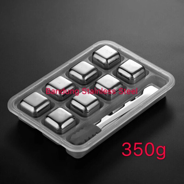 8 pcs Ice Cube Stainless Steel sus 304 Food grade Es Kotak Stainles es batu stainless