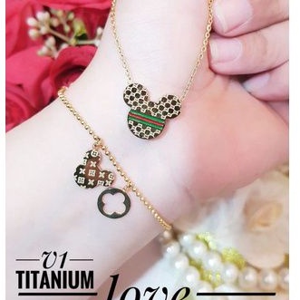 Titanium kalung gelang wanita a344